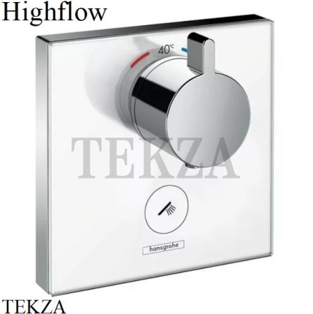 Hansgrohe ShowerSelect Highflow Термостат для ручного душа, стекло, внешняя часть 15735400, хром-белый
