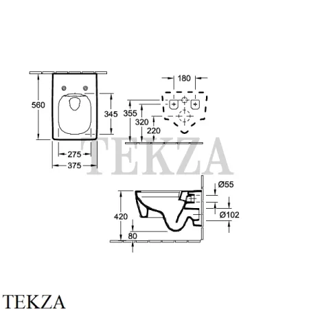 Villeroy & Boch Memento 2.0 Унитаз подвесной, без ободка 4633R001, сиденье микролифт, белый глянец