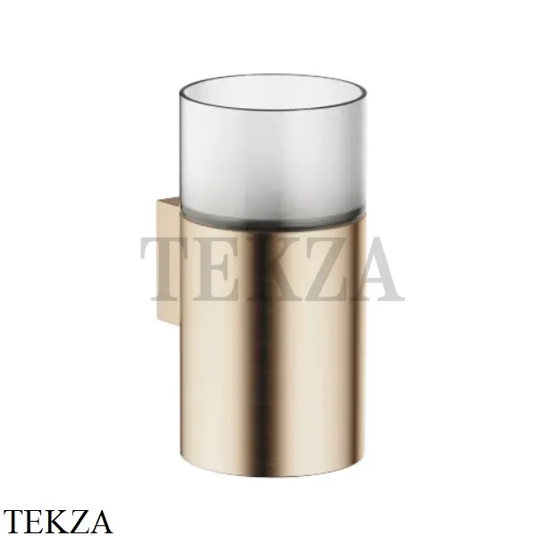 Dornbracht Стакан настенный с держателем, хрусталь матовый 83401979-27, Brushed Light Gold