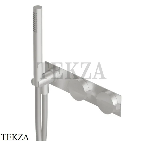 Ritmonio Dot316 Смеситель для душа с гарнитуром, внешняя часть PR50GG101 INOX, Brushed steel