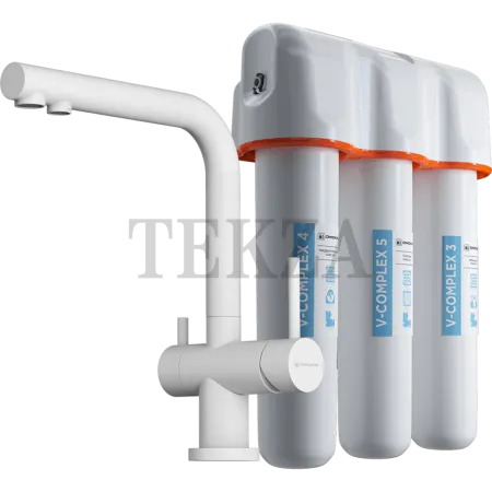 Omoikiri Nagano-GR-P + Pure drop Lite Комплект смеситель+фильтр 4054.8028P белый матовый