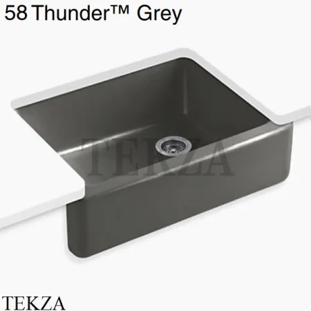Kohler Whitehaven Мойка для кухни встраиваемая снизу с широким фартуком, чугун K-6487-0, белый глянец