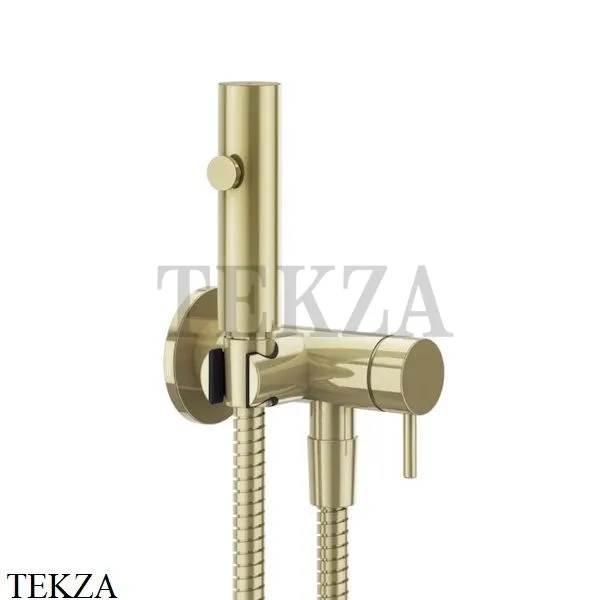 Gessi Гигиенический душ со смесителем, выводом воды и держателем 45131-710, Brass PVD