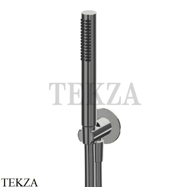Newform Душевой комплект ручной душ ABS с выводом и держателем 823.59.064, PVD Brushed gun metal