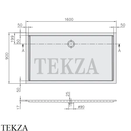 Villeroy & Boch FUTURION FLAT Душевой поддон из Quaryl 160х90 см UDQ1690FFL2V-01, белый глянец