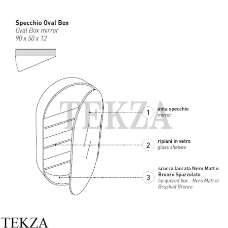 CIELO CATINO OVAL BOX Зеркальный шкаф овальный CASPCO CM, Cemento