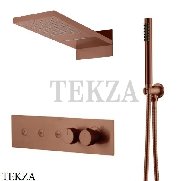 Boheme FUSION Termo Термостат для душа, 3 потока, верхний душ, гарнитур 131-BRB, Brushed Bronze