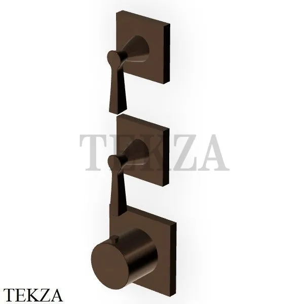 Zucchetti Bellagio Термостат для душа, 2 выхода, внешняя часть ZB2802.P21, brushed chocolate PVD
