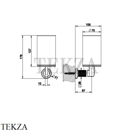Gessi INCISO accessories Стакан настенный для зубных щеток, черный 58508-031, хром глянец