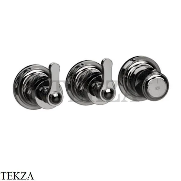 Gessi VENTI20 Термостат для душа, 2 потока, внешняя часть 65334-706, Black Metal
