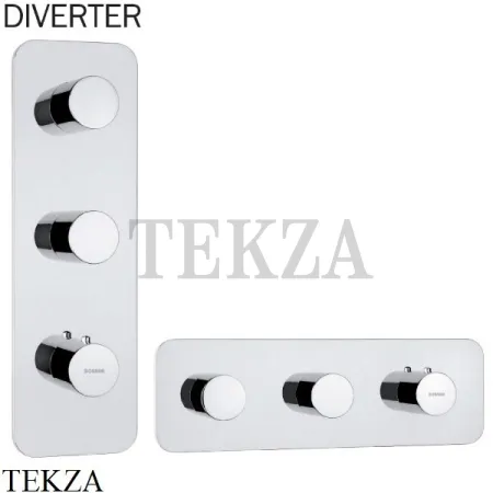 Bossini OKI Термостат для душа на 2, 3 потока, внешняя часть Z031204.030, хром глянец