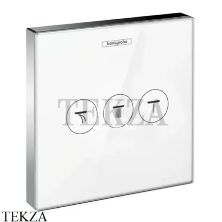 Hansgrohe ShowerSelect Запорно-переключающее устройство, стекло 15736400, хром глянец-белый