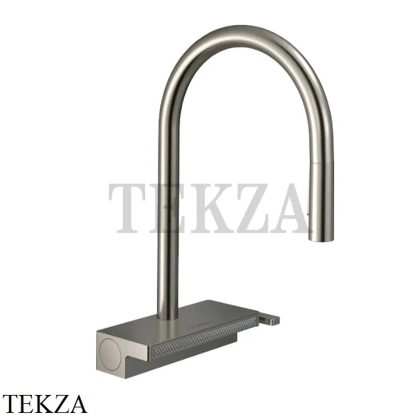 Hansgrohe Aquno Select M81 Смеситель для кухни с выдвижной лейкой 3jet 73831800, сталь