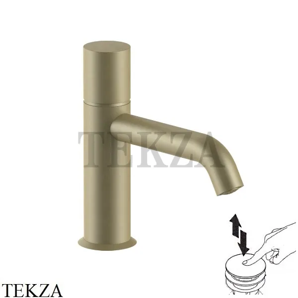 Fantini Nostromo Смеситель для раковины, донный клапан clik-clak 50P6E903F, Matt British Gold PVD