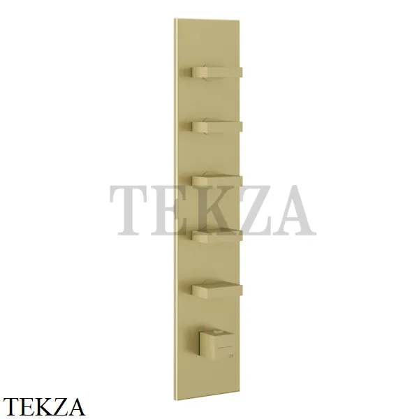 Gessi Rettangolo Wellness Термостат 5 выходов, внешняя часть 43030-727, Brushed Brass