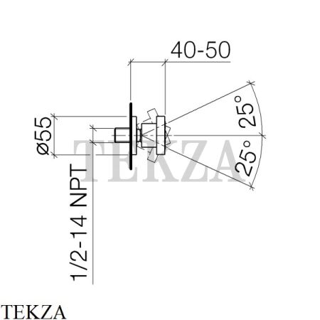 Dornbracht TARA Боковой душ без регулирования расхода 28518979-33, черный матовый