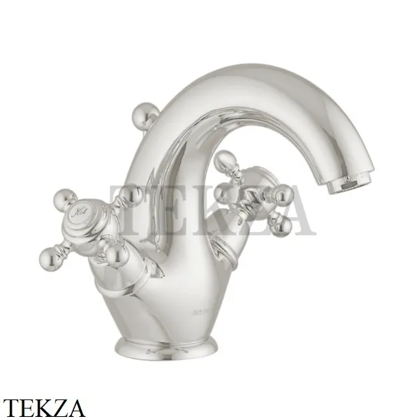FIMA Carlo Frattini ELIZABETH Смеситель для раковины 1 отв, с донным клапаном F5091/2SN, Brushed nickel
