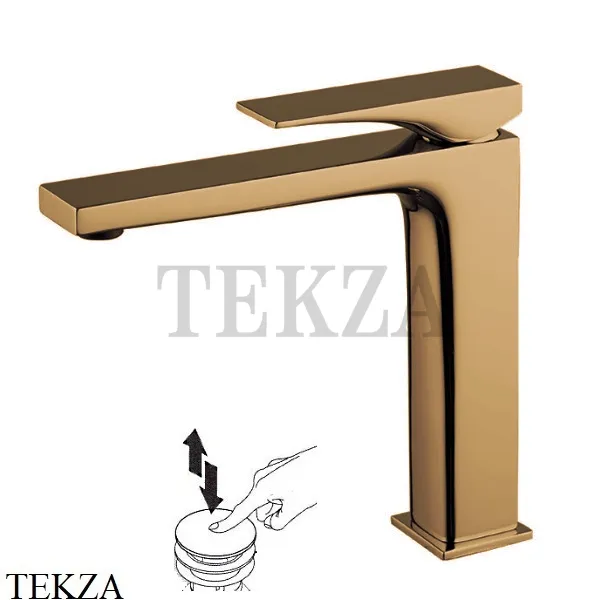 FIMA Carlo Frattini Zeta Смеситель для раковины, с донным клапаном F3961LNZS, Brushed Amber Bronze