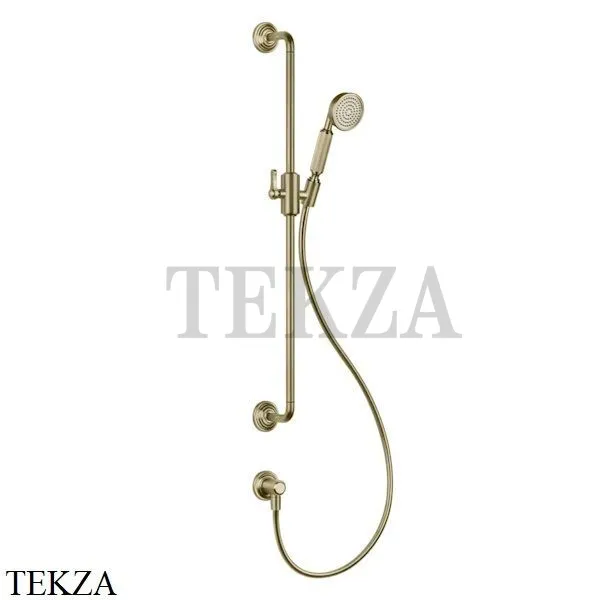 Gessi VENTI20 Штанга в комплекте с душевой лейкой, шланг, вывод 65142-727, Brushed Brass