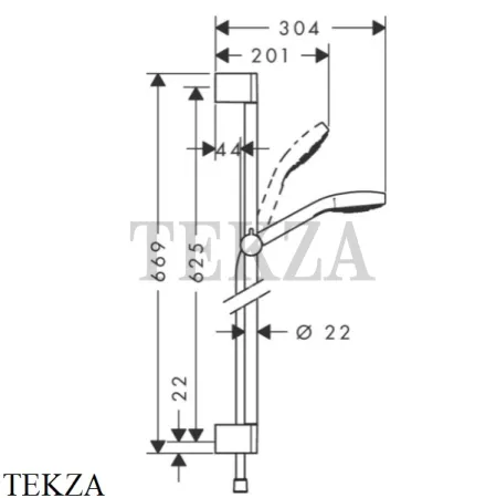 Hansgrohe Croma Select S Vario 110 1jet Душевой набор 26564400, хром глянец-белый