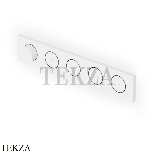 Zucchetti Hoop Термостат для душа на 4 потока, внешняя часть ZHO784.W1, bianco opaco goffrato