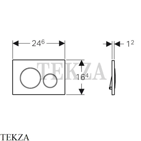 Geberit Sigma20 Клавиша смыва пластик 115.882.DW.1, черный глянец/черный матовый
