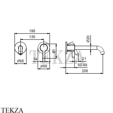 Fantini Icona Classic Смеситель для раковины, внешняя часть 5395R413B, Finish: Nickel PVD