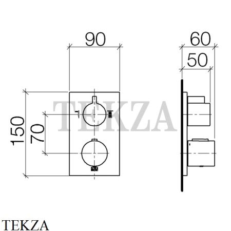 Dornbracht Symetrics xTOOL Термостат для душа, 2 потока, внешняя часть 36426670-00, хром глянец