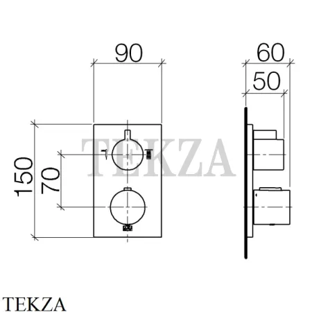 Dornbracht Symetrics xTOOL Термостат для душа, 2 потока, внешняя часть 36426670-00, хром глянец