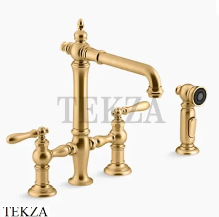 Kohler Artifacts Смеситель для кухни, с отдельным душем K-76519-4-2MB, яркое матовое золото