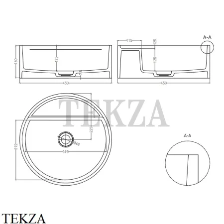 SALINI ARMONIA TOP 02 Раковина накладная, из композита S-Sense 130116G, белый глянец