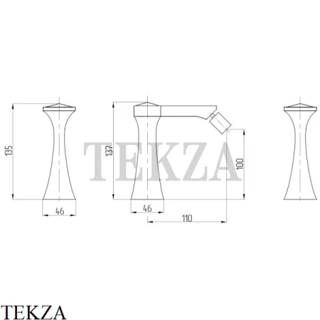 Migliore OPERA SWAROVSKI Смеситель для биде, с донным клапаном 19049, золото глянец
