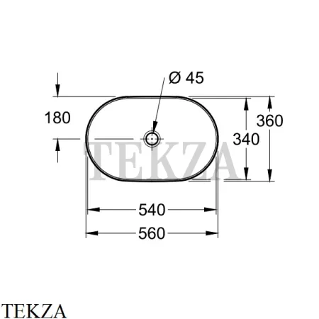 Villeroy & Boch COLLARO Раковина накладная овальная, без перелива 4A195601, белый глянец