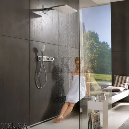 Hansgrohe RainSelect Термостатический модуль, 3 потока, внешняя часть 15356600, черный/хром