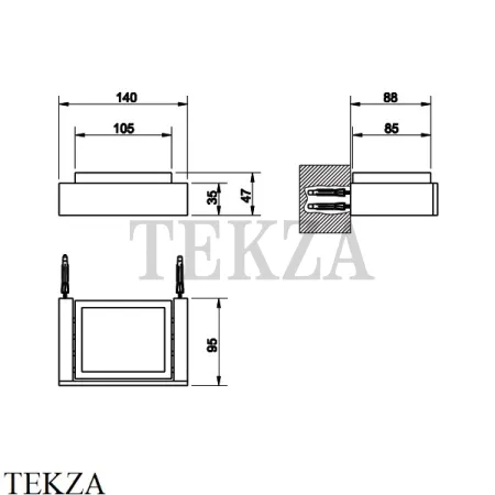 Gessi Rettangolo Мыльница настенная с держателем 20802-099, черный-Black XL
