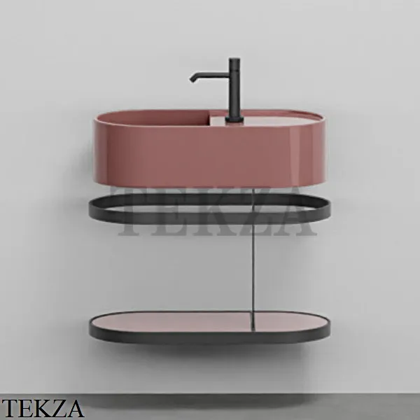 Cielo Les Petites Ovale 60 Консоль с раковиной LPLAO60, керамическая полка, Corallo