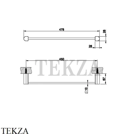 Gessi RILIEVO Держатель для банного полотенца 45 см 59400-706, Black Metal