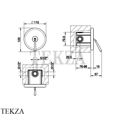 Gessi Goccia Смеситель для излива для раковины, внешняя часть 33744-123, Copper глянец