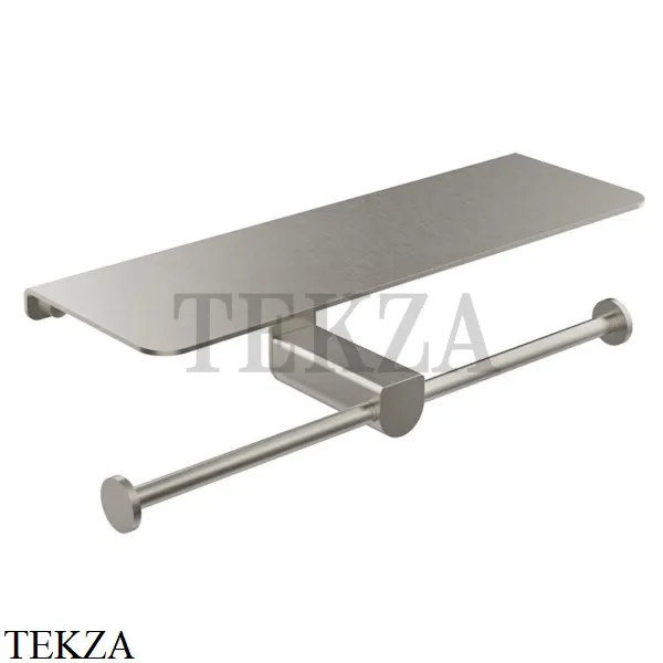 Gessi RILIEVO Держатель для бумаги двойной с крышкой-полкой 59450-149, Finox Brushed Nickel