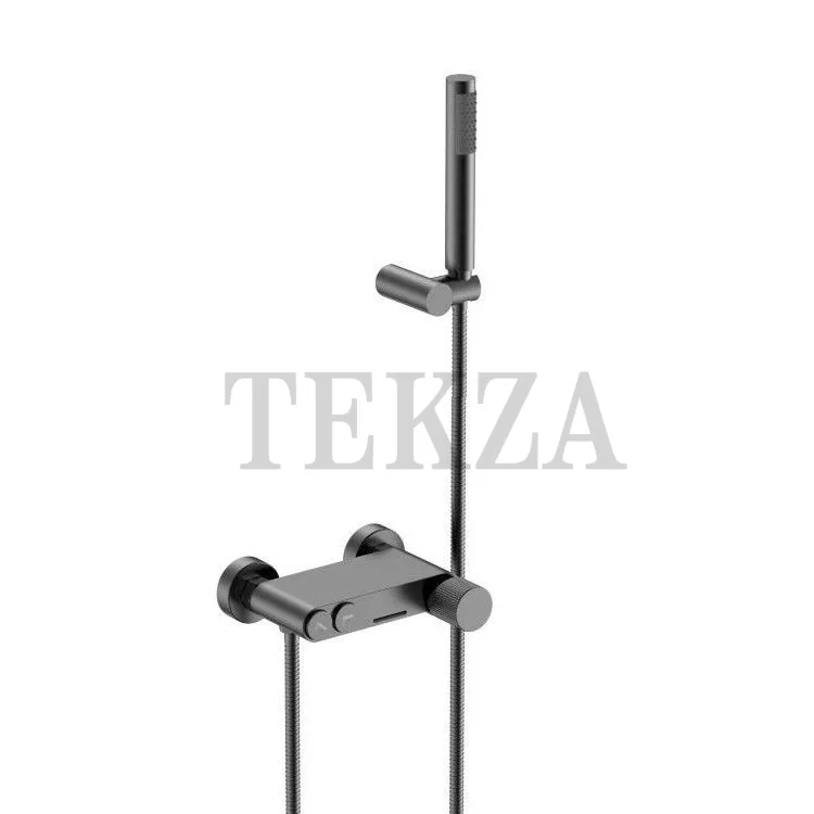 Boheme Stick Смеситель для ванны с изливом и гарнитуром Stick 123-GM.3 Gun Metall LINEA