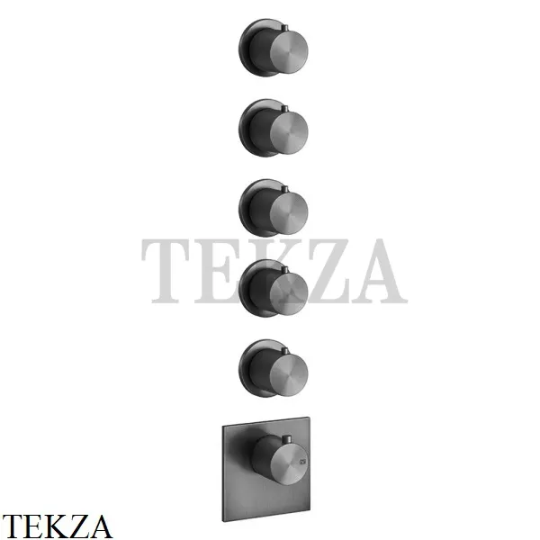 Gessi 316 WELLNESS Термостат 5 выходов, внешняя часть 54510-707, Black Metal Brushed