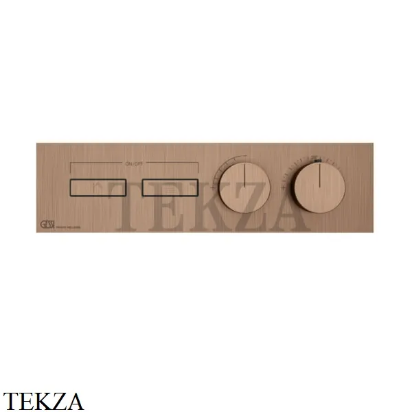 Gessi HI-FI Термостатический смеситель на 2 потока, внешняя часть 63012-708, Copper Brushed