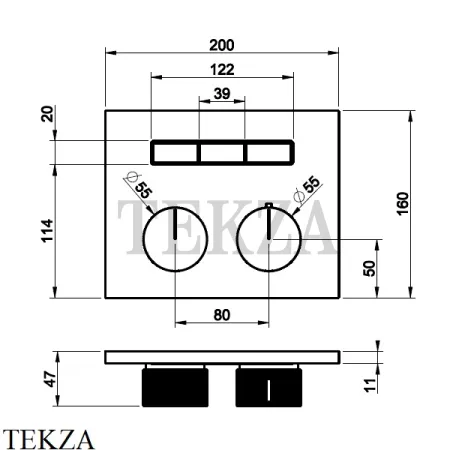Gessi HI-FI Термостатический смеситель на 3 потока, внешняя часть 63006-299, Black XL
