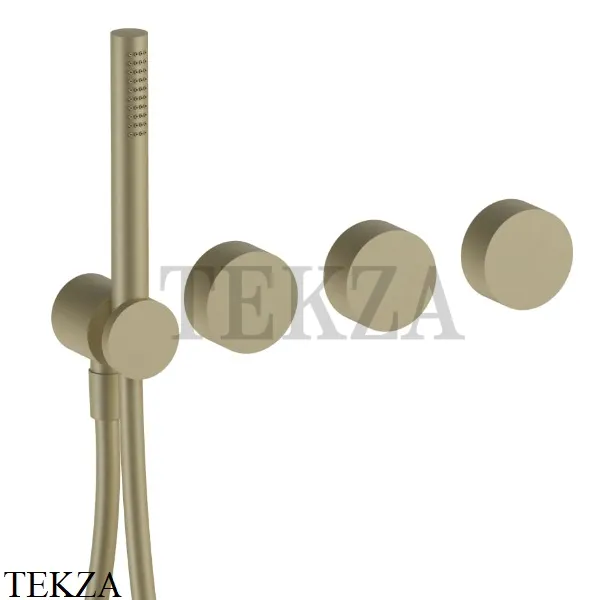 Fantini AF/21 Смеситель для душа, с гарнитуром, внешняя часть 27P6A817B, Matt British Gold PVD