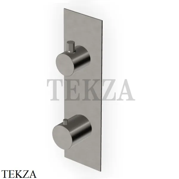 Zucchetti PAN Термостат для душа, 2-3 выхода, внешняя часть ZT28646.C51, brushed metal black