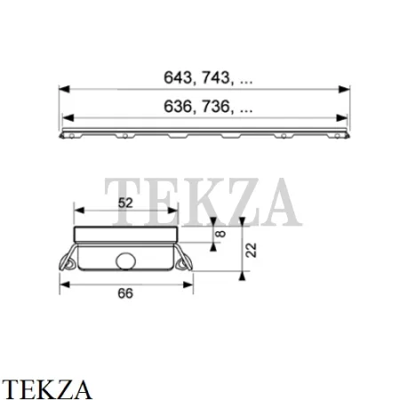TECEdrainline Стеклянная панель 90 см 600990, стекло зеленое