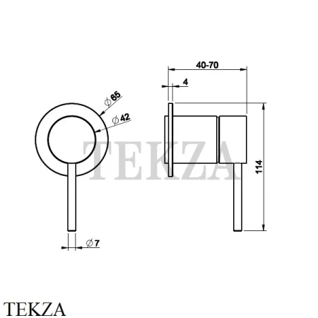 Gessi 316 SHOWER Смеситель для душа, внешняя часть 54019-726, Warm Bronze Br.
