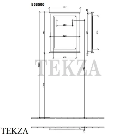 Villeroy & Boch Hommage Зеркало в белой раме 85652000, белый глянец