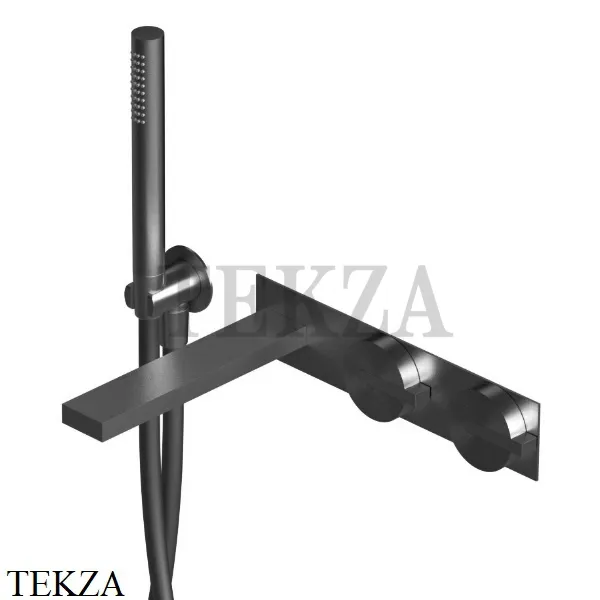 Ritmonio Dot316 Смеситель для ванны с гарнитуром, внешняя часть PR50EC102 IBX, Black Stainless Steel