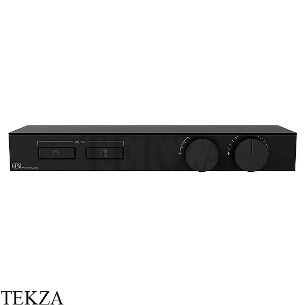 Gessi HI-FI Термостатический смеситель с полочкой, на 2 потока, внешняя часть 63022-299, Black XL